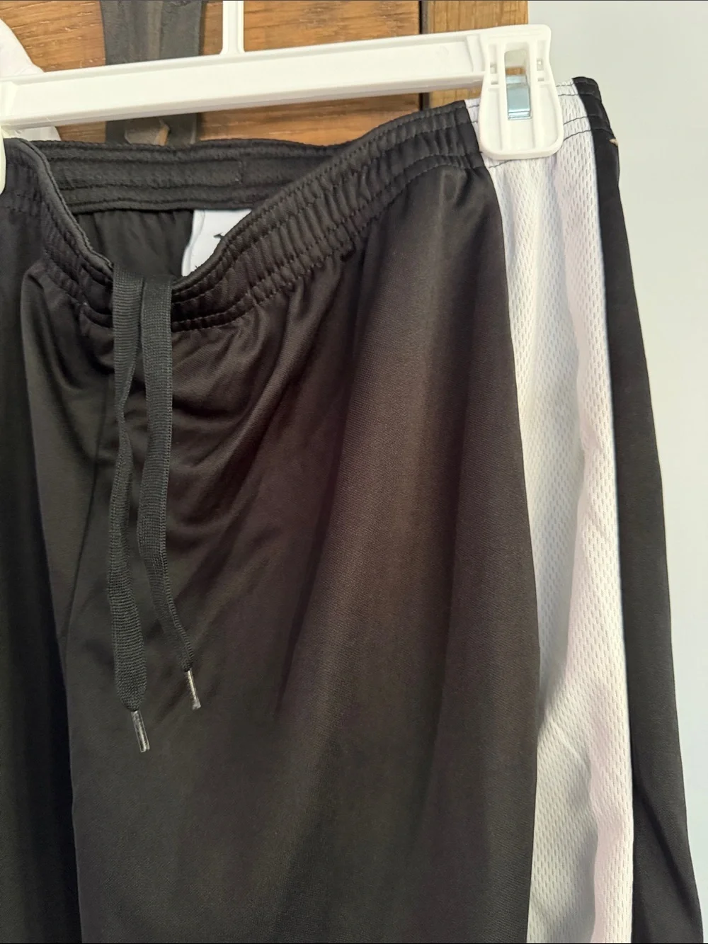 Nike youth Black Athletic Shorts with White Stripe and matching Jordan tshirt